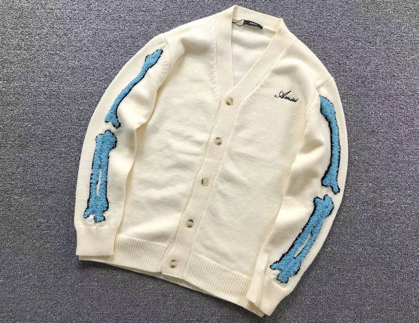 Suéter Cardigan AMIRI Sleeve Bone Signature