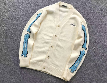 Suéter Cardigan AMIRI Sleeve Bone Signature
