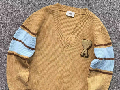 Suéter AMI Paris V-Neck Vintage Knit