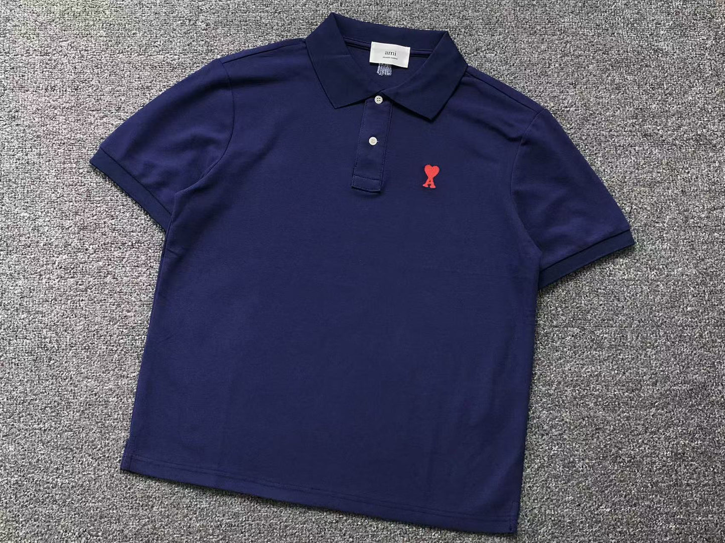 Camisa Polo AMI Paris Mini Heart Logo Classic