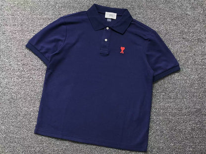 Camisa Polo AMI Paris Mini Heart Logo Classic