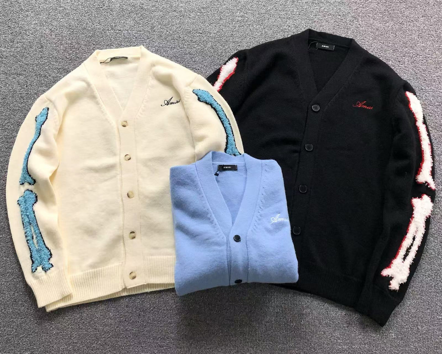 Suéter Cardigan AMIRI Sleeve Bone Signature