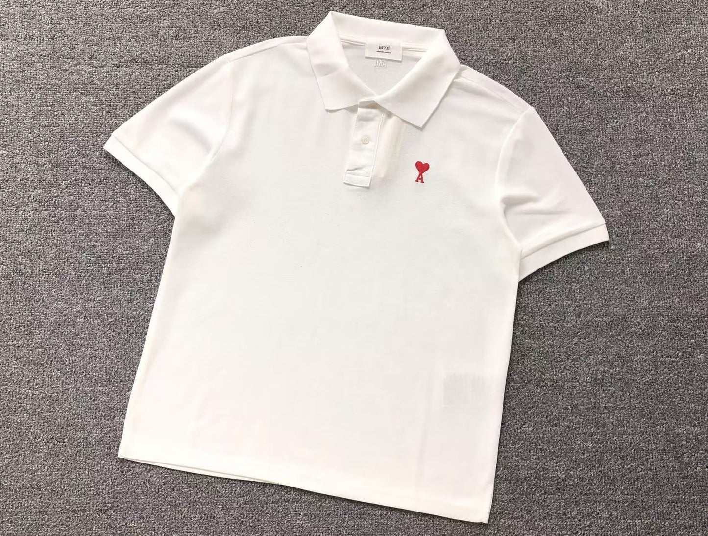 Camisa Polo AMI Paris Mini Heart Logo Classic