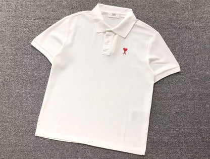 Camisa Polo AMI Paris Mini Heart Logo Classic
