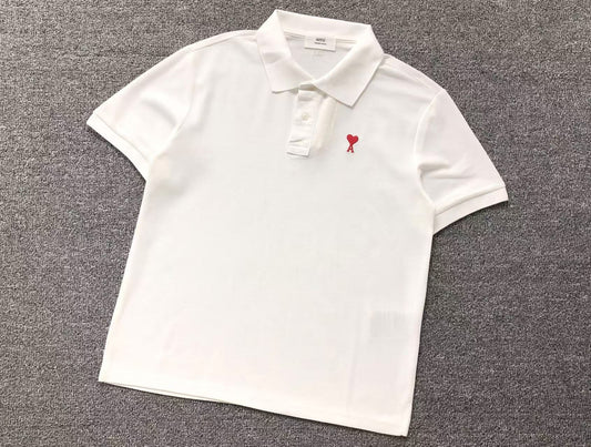 Camisa Polo AMI Paris Mini Heart Logo Classic