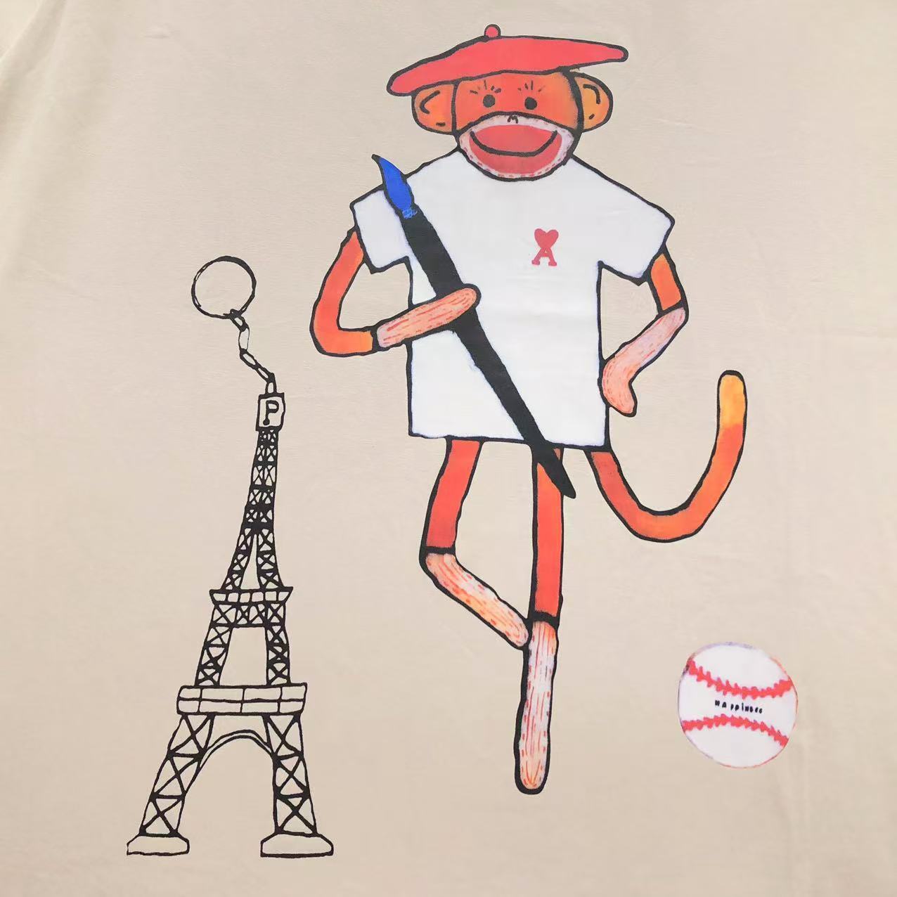 Camiseta AMI Paris Monkey Graphic Tee