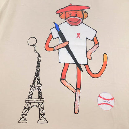 Camiseta AMI Paris Monkey Graphic Tee