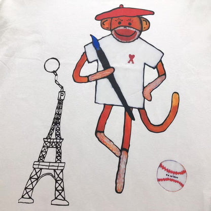 Camiseta AMI Paris Monkey Graphic Tee