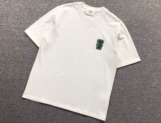 Camiseta AMI Paris Heart Patch Contrast Tee
