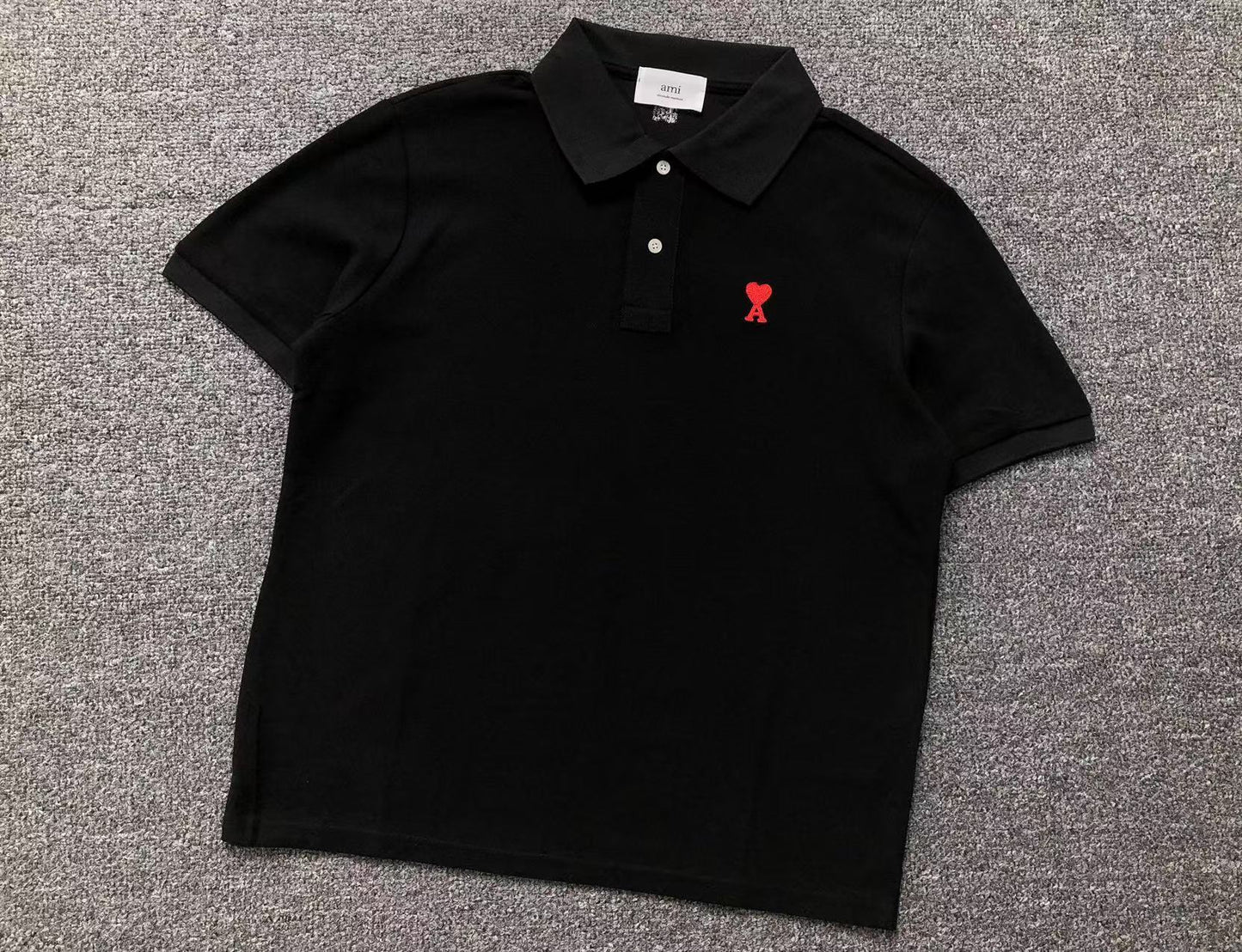 Camisa Polo AMI Paris Mini Heart Logo Classic