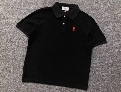 Camisa Polo AMI Paris Mini Heart Logo Classic