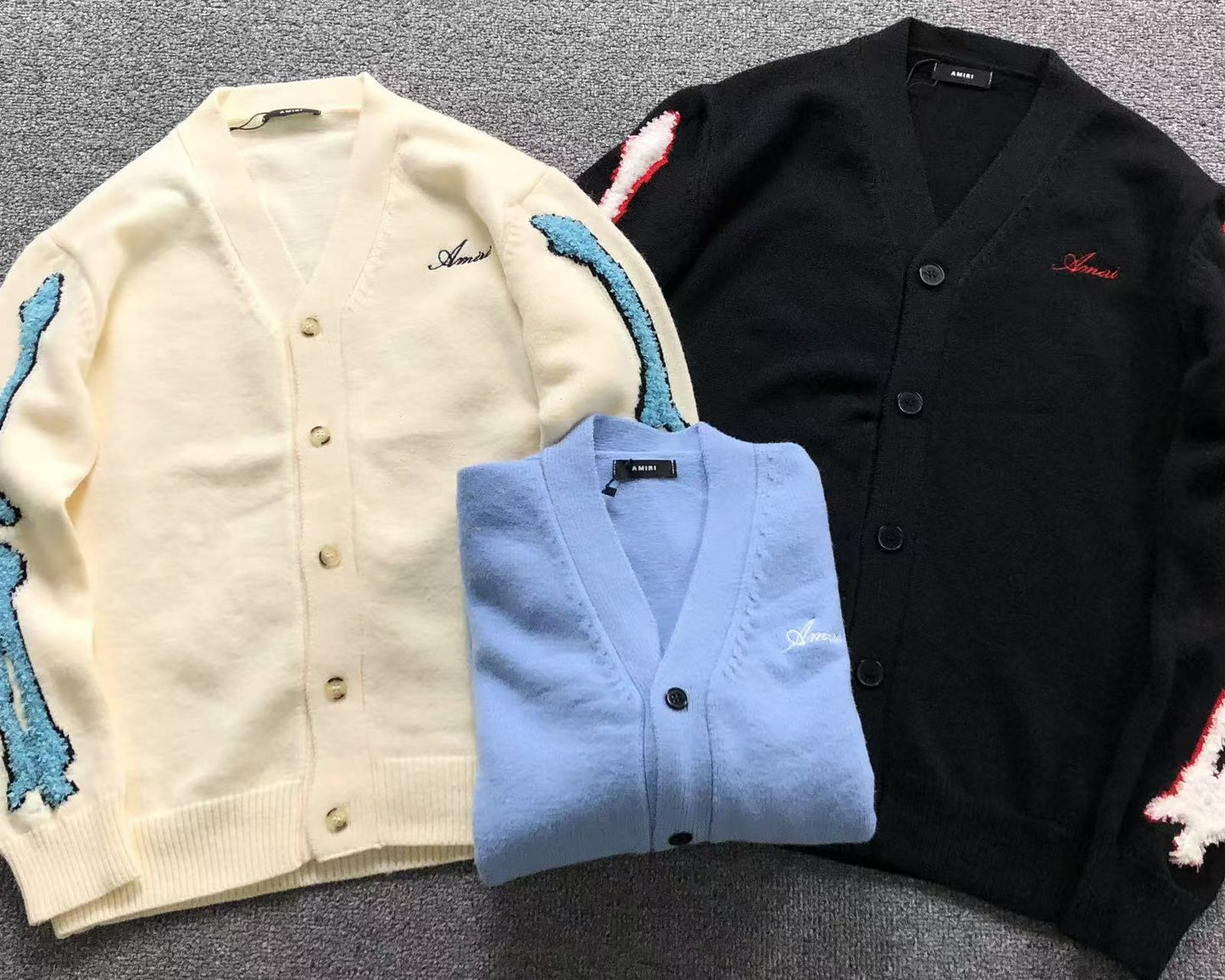 Suéter Cardigan AMIRI Sleeve Bone Signature