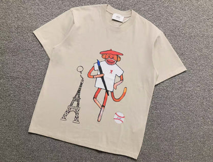 Camiseta AMI Paris Monkey Graphic Tee