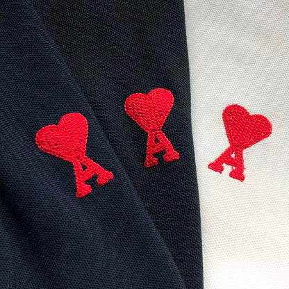 Camiseta Polo AMI Paris Logo Coração Bordado