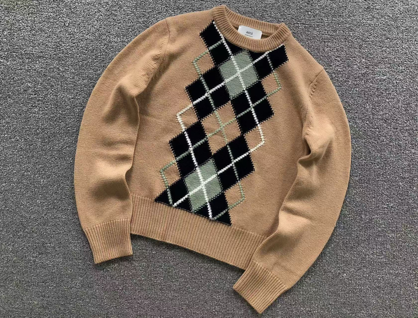Suéter AMI Paris Argyle Classic Feminino