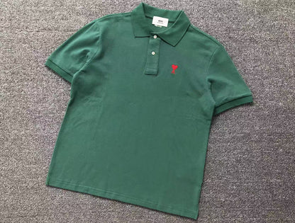 Camisa Polo AMI Paris Mini Heart Logo Classic