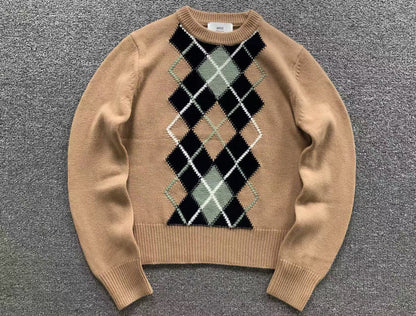 Suéter AMI Paris Argyle Classic Feminino