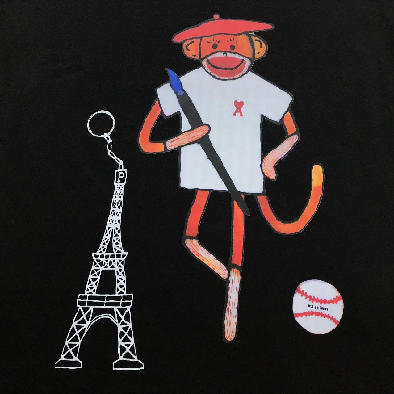 Camiseta AMI Paris Monkey Graphic Tee