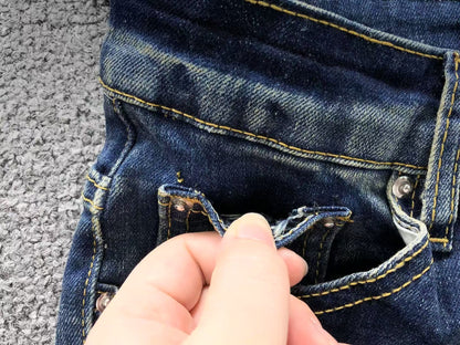 Calça AMIRI Vintage Logo Dark Denim
