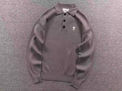 Suéter Polo AMI Paris Coração Minimal