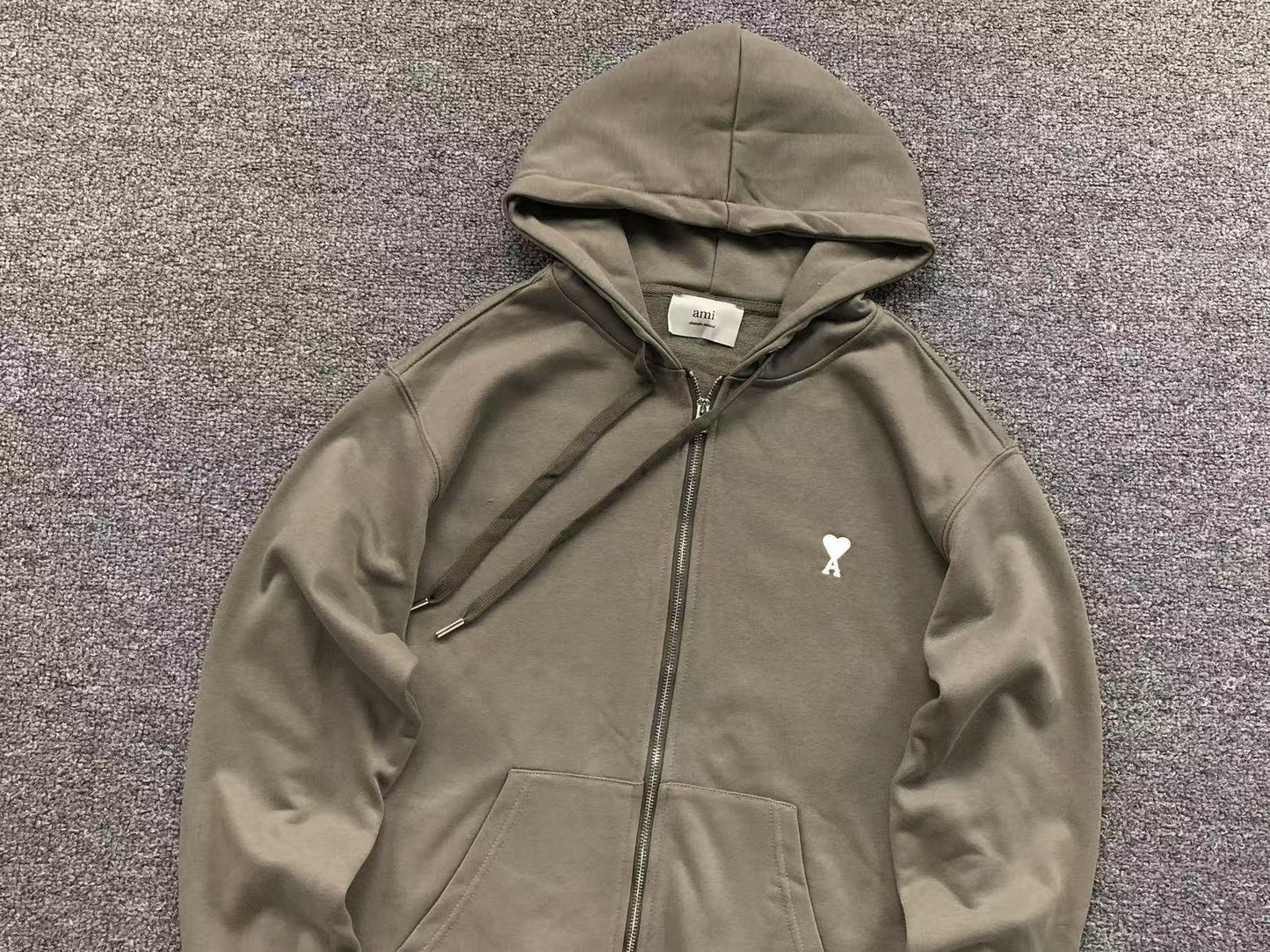Moletom AMI Paris Hoodie com Zíper