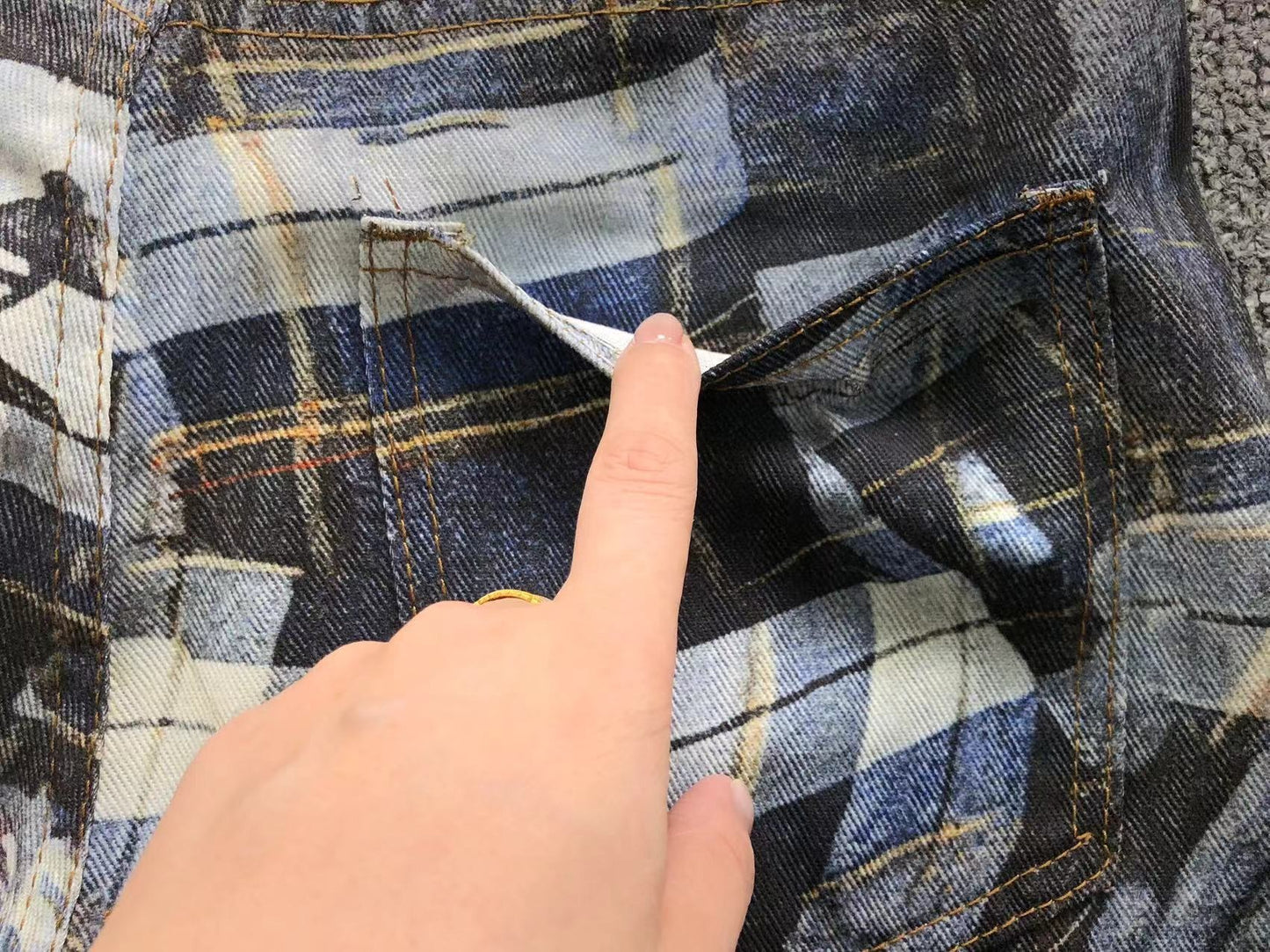 Calça Acne Studios Layered Flannel Denim