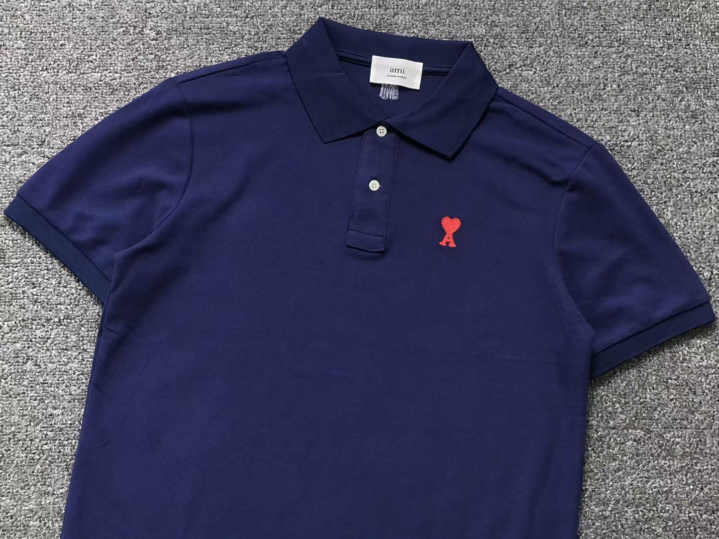 Camisa Polo AMI Paris Mini Heart Logo Classic