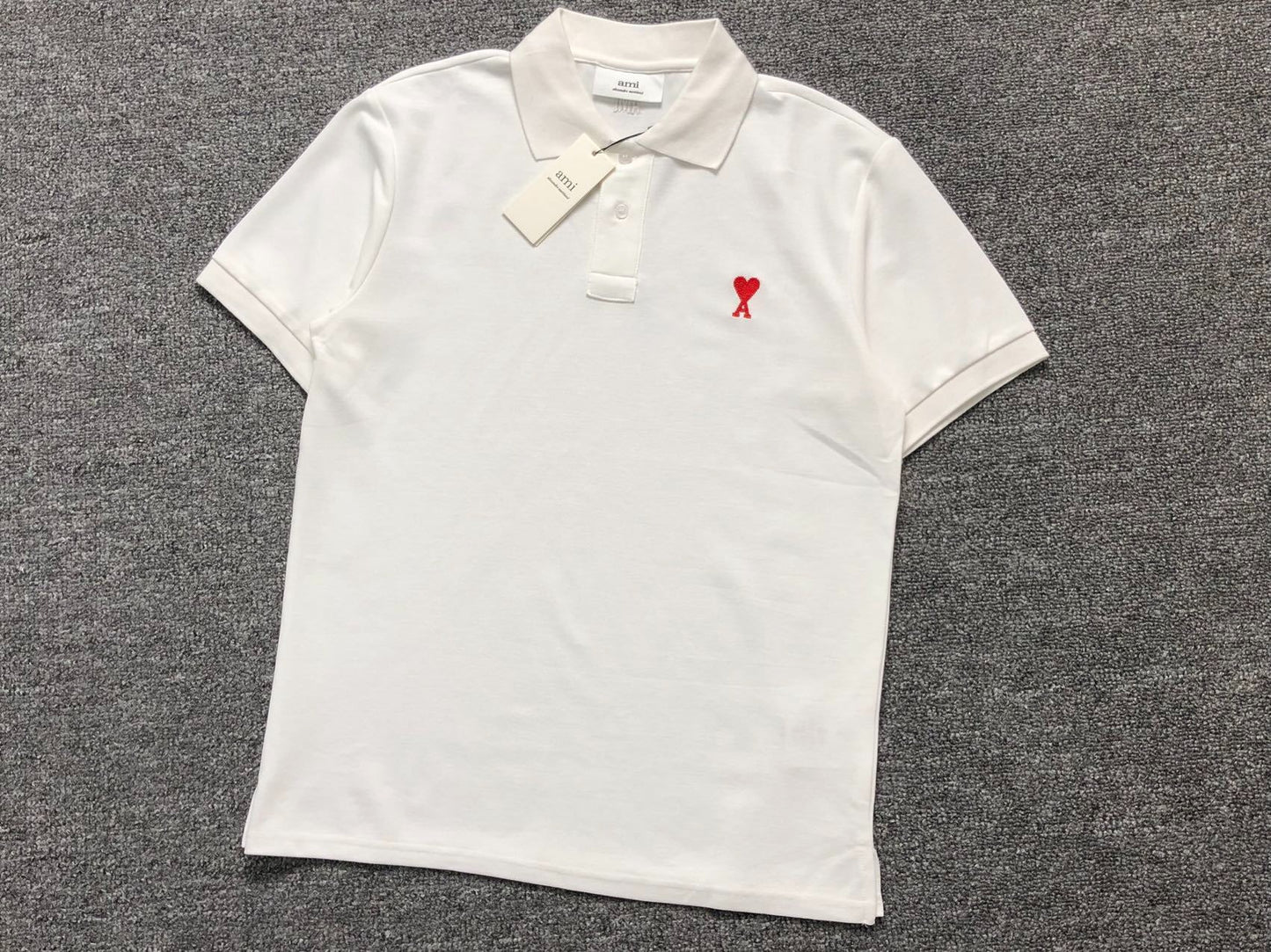 Camisa Polo AMI Paris Mini Heart Logo Classic