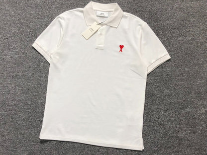 Camisa Polo AMI Paris Mini Heart Logo Classic