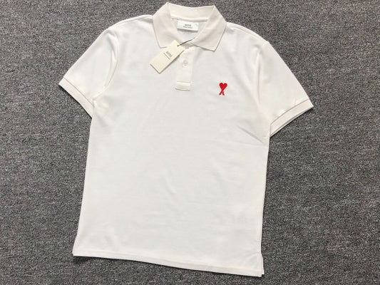 Camisa Polo AMI Paris Mini Heart Logo Classic