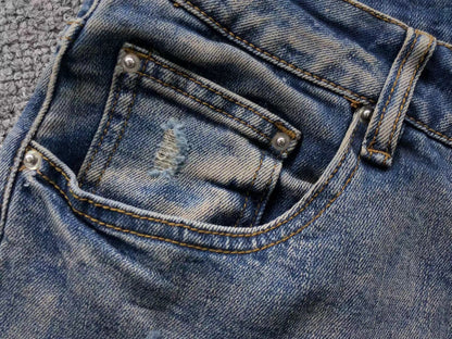 Calça AMIRI Vintage Logo Washed Denim