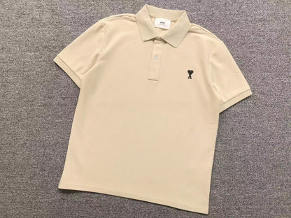 Camiseta Polo AMI Paris Piquet Logo Coração