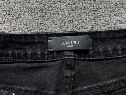 Calça AMIRI Gold Logo Black Denim