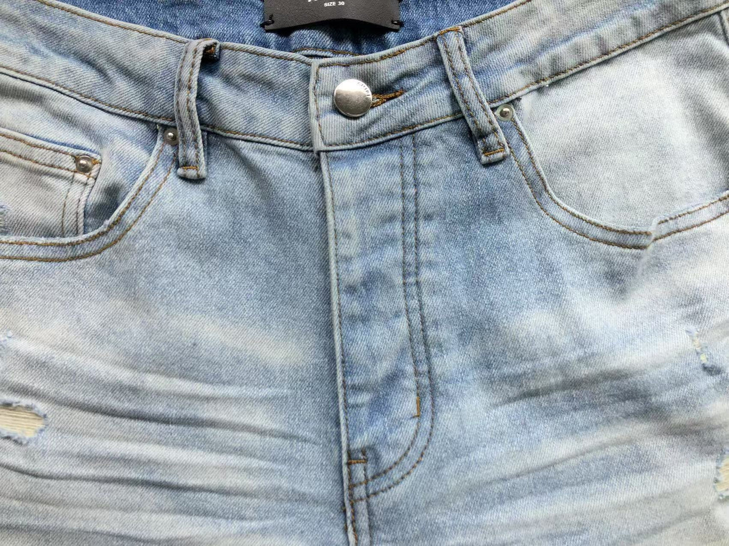 Calça AMIRI TR Monogram Ice Blue Denim