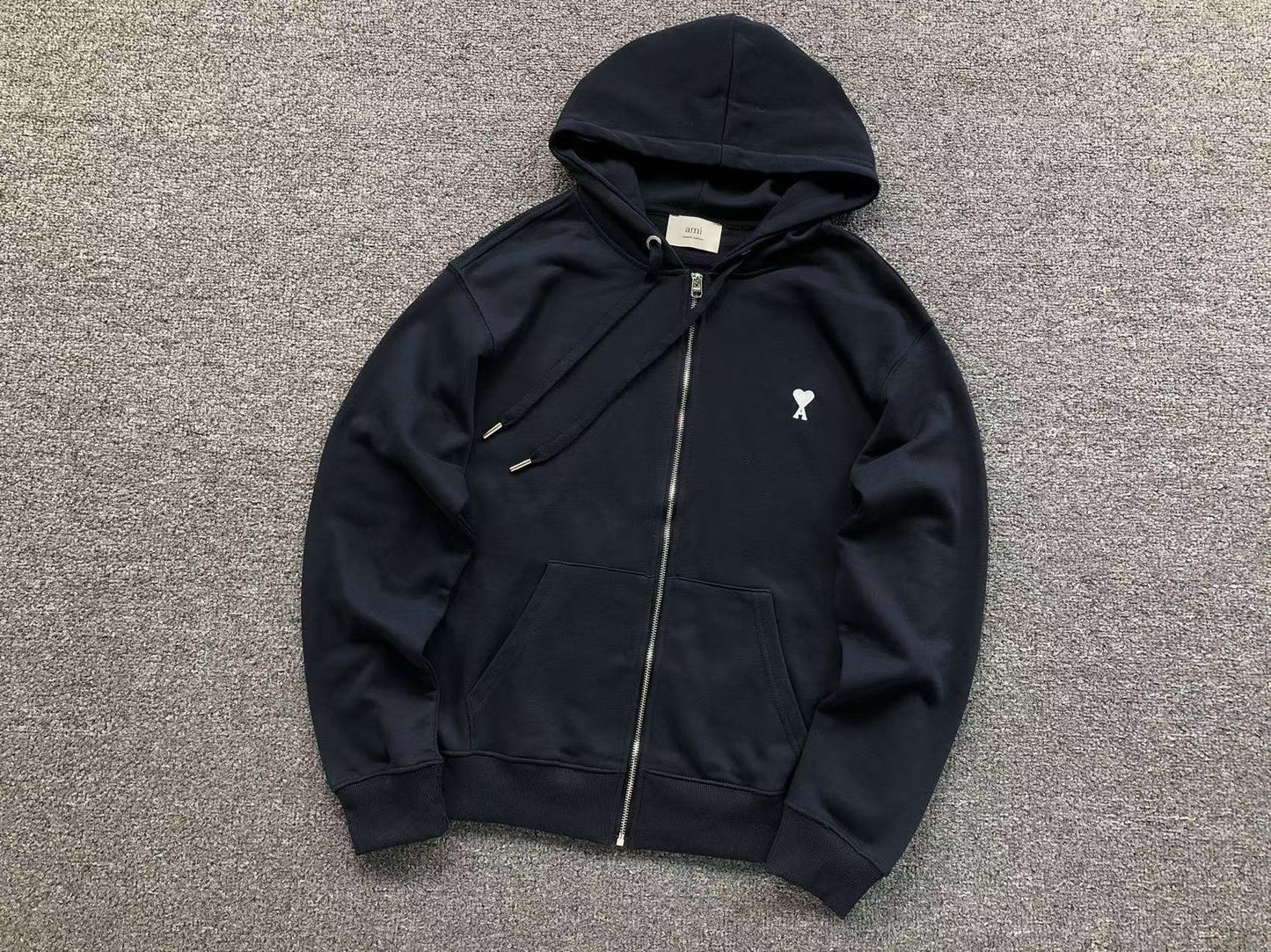 Moletom AMI Paris Hoodie com Zíper