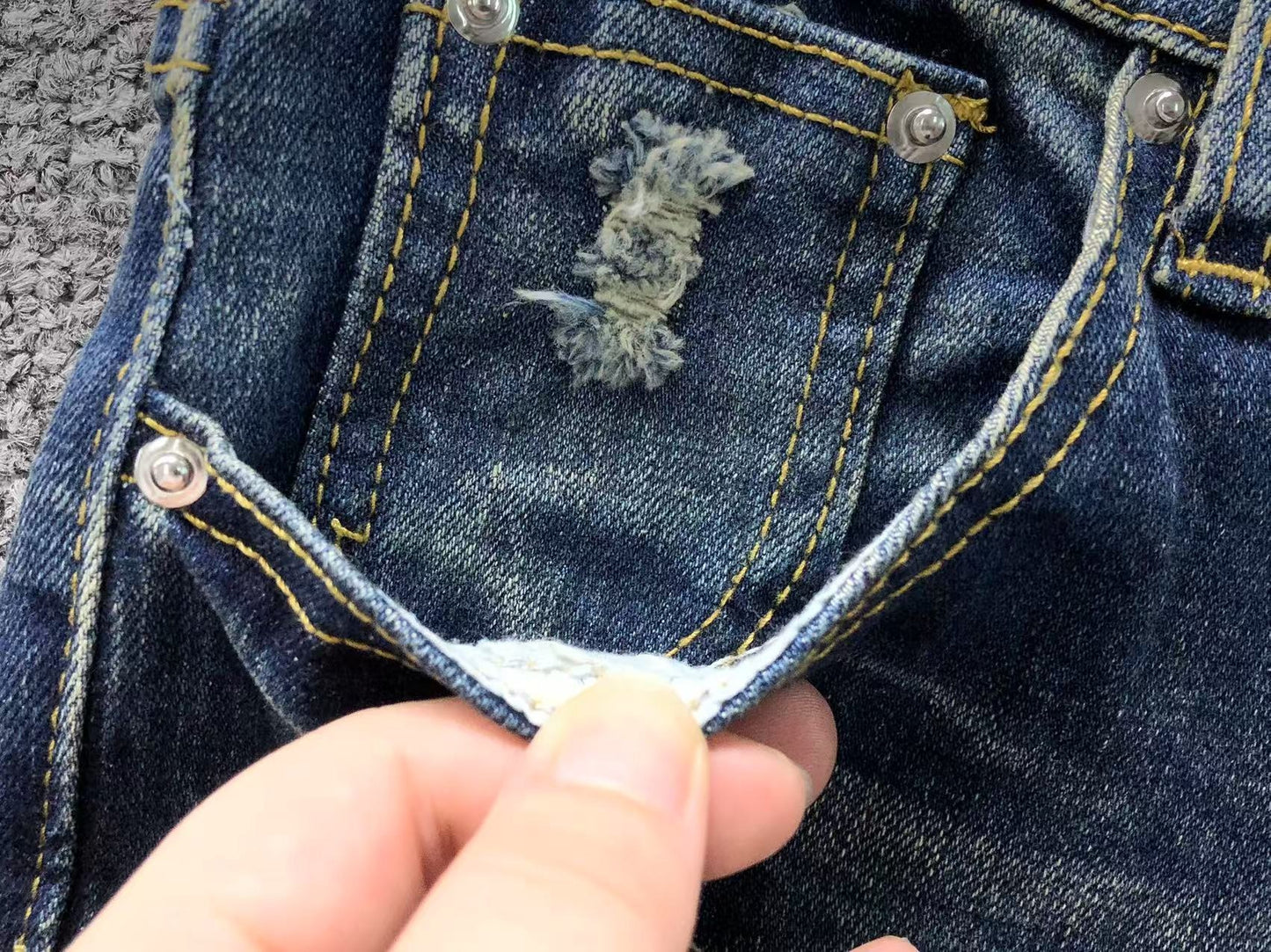 Calça AMIRI Vintage Logo Dark Denim