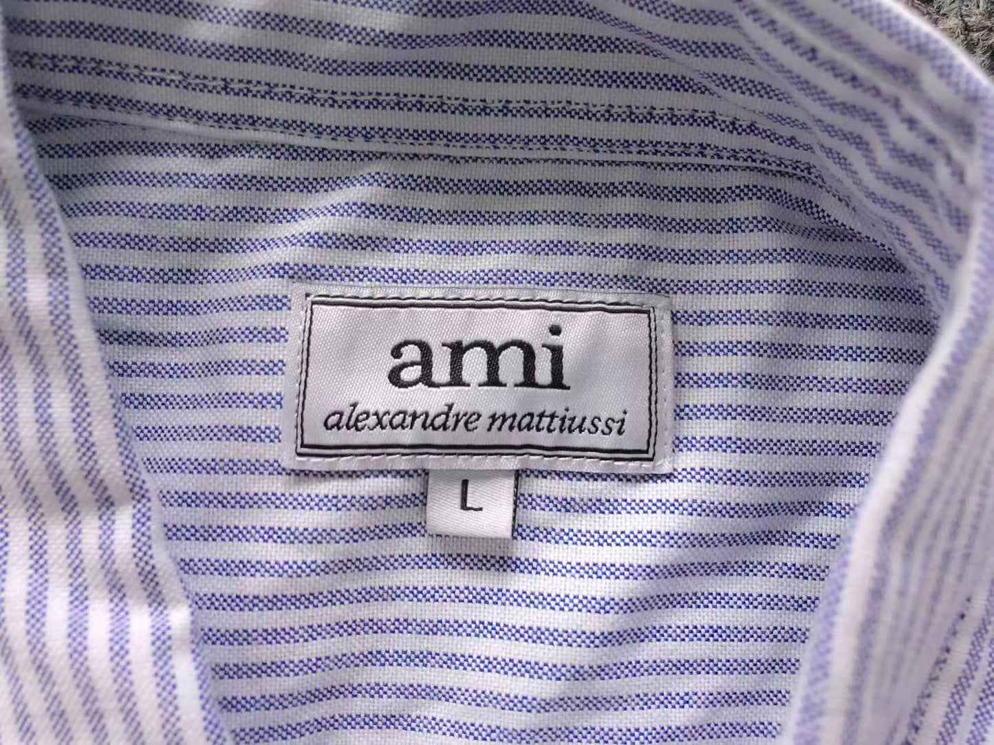 Camisa AMI Paris Striped Mini Heart Premium