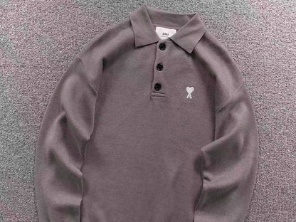 Suéter Polo AMI Paris Coração Minimal