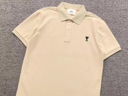 Camiseta Polo AMI Paris Piquet Logo Coração