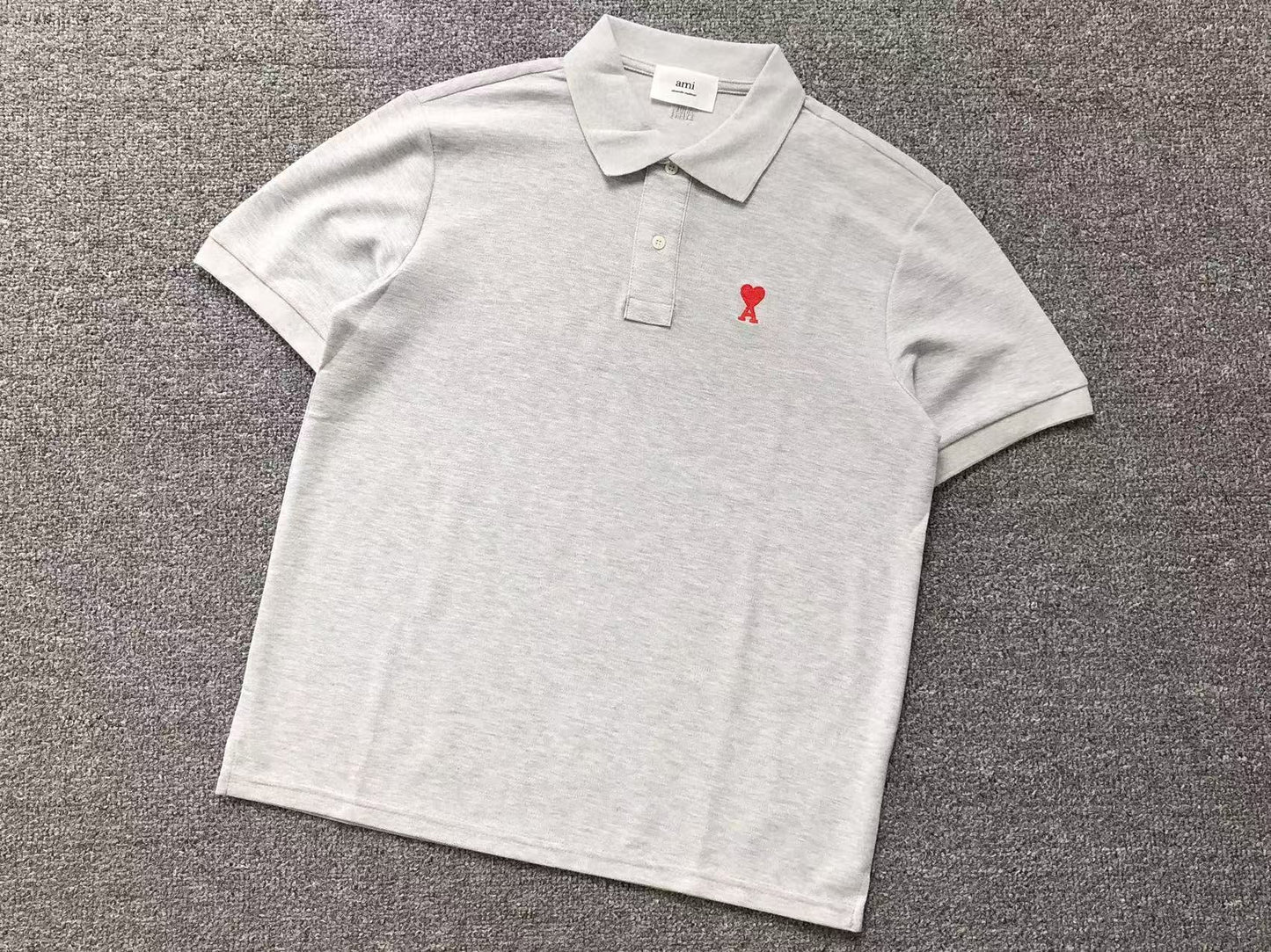 Camisa Polo AMI Paris Mini Heart Logo Classic