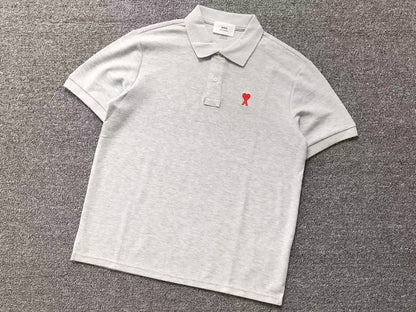 Camisa Polo AMI Paris Mini Heart Logo Classic