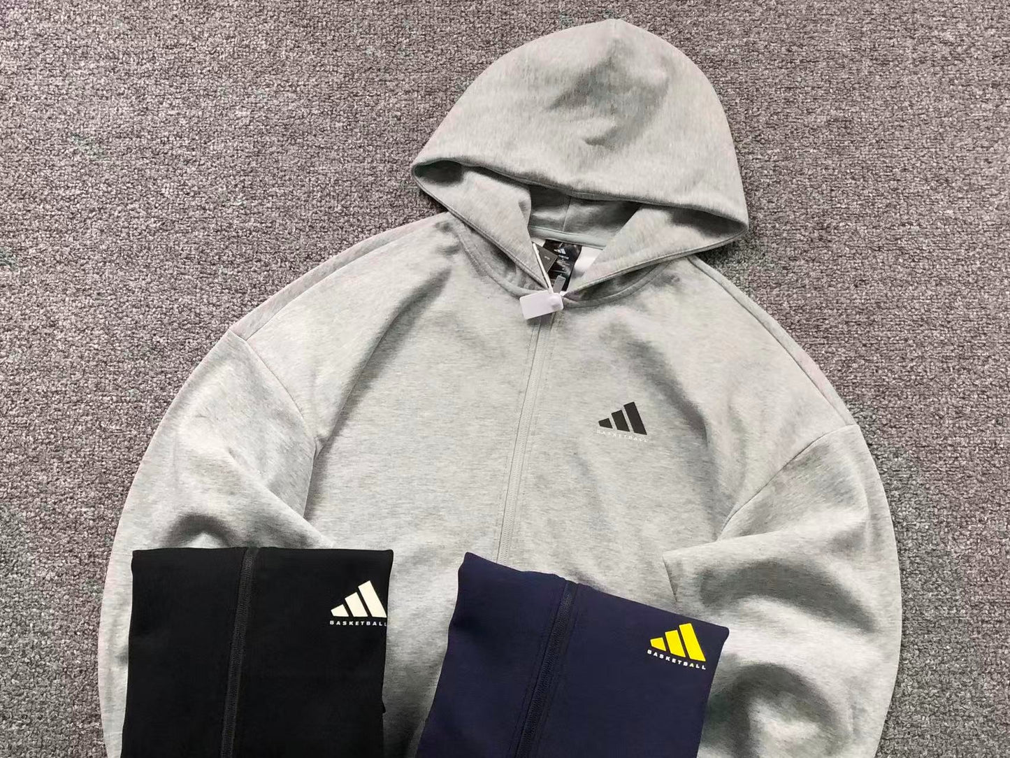 Moletom Adidas Basketball Back Logo Zip Hoodie