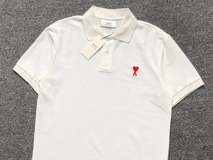 Camisa Polo AMI Paris Mini Heart Logo Classic