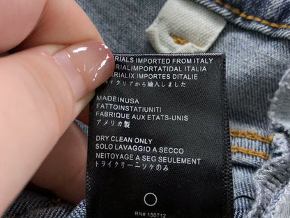 Calça AMIRI Ice Destroyed Paint Denim