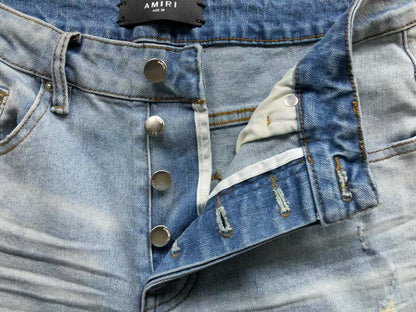 Calça AMIRI TR Monogram Ice Blue Denim