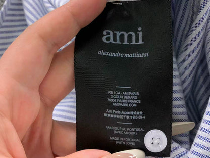 Camisa AMI Paris Striped Mini Heart Premium