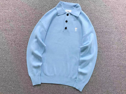 Suéter Polo AMI Paris Coração Minimal