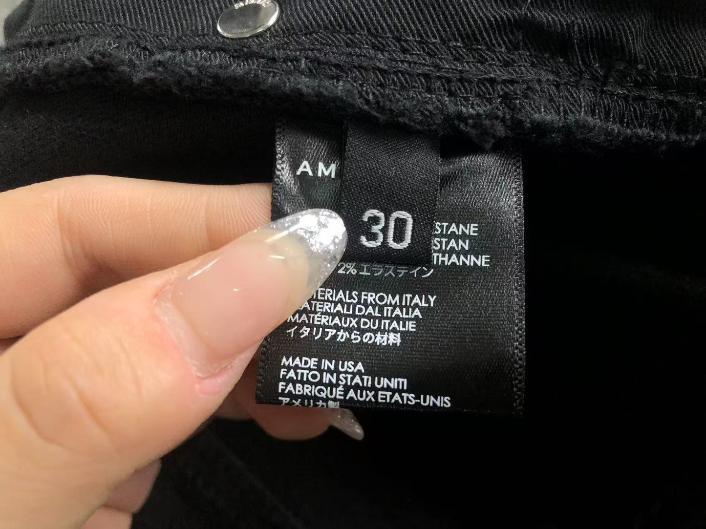Calça AMIRI Patch Badge Black Denim