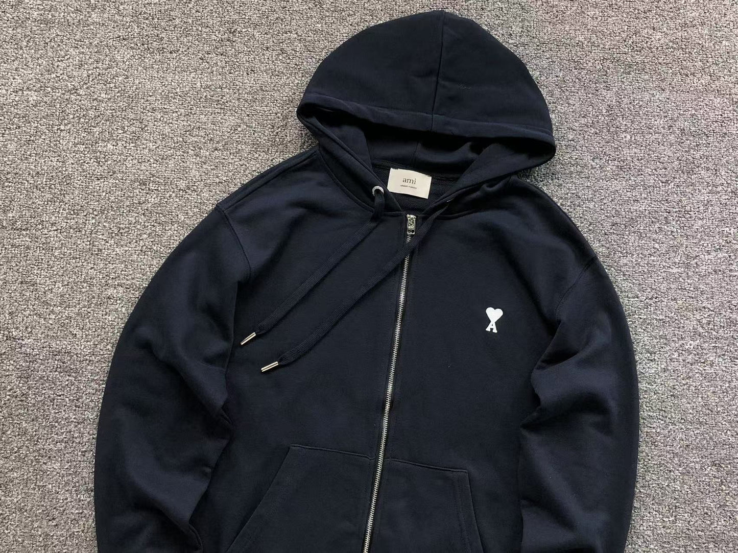 Moletom AMI Paris Hoodie com Zíper