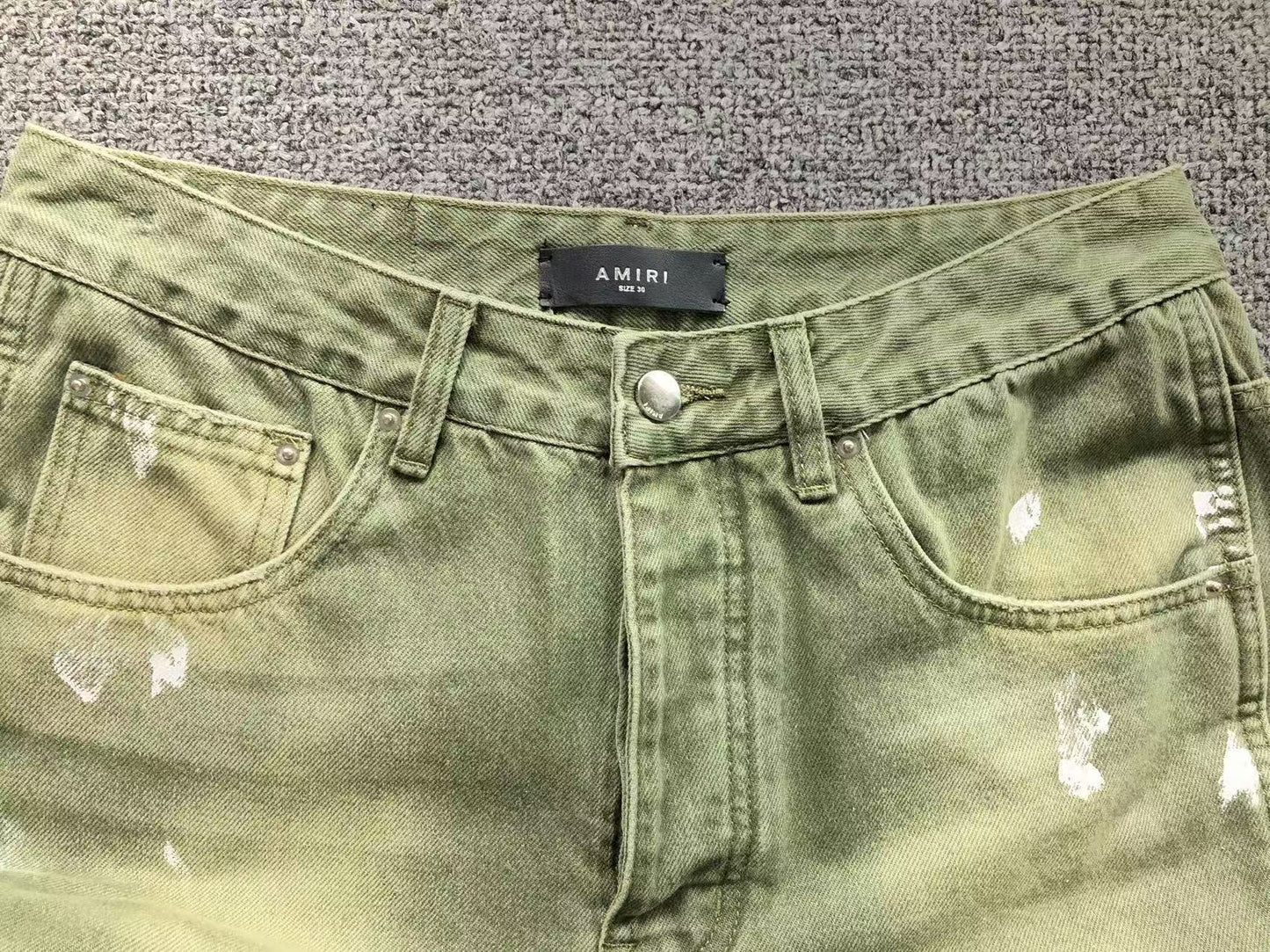 Calça AMIRI Military Green Logo Cargo Denim
